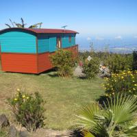 Roulottes et vue sur la Plaine des Cafres.